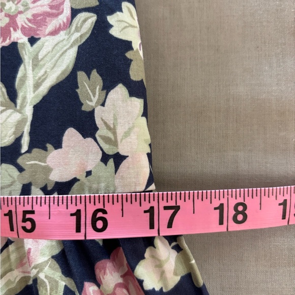 Vintage 90s Laura Ashley Floral Cotton Jumpsuit Pockets Made in Ireland Medium - Picture 9 of 10